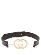 Matchesfashion.com Gucci - Gg-plaque Leather Belt - Womens - Black