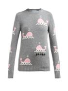 Matchesfashion.com Prada - Whale Intarsia Wool And Cashmere Blend Sweater - Womens - Grey Multi