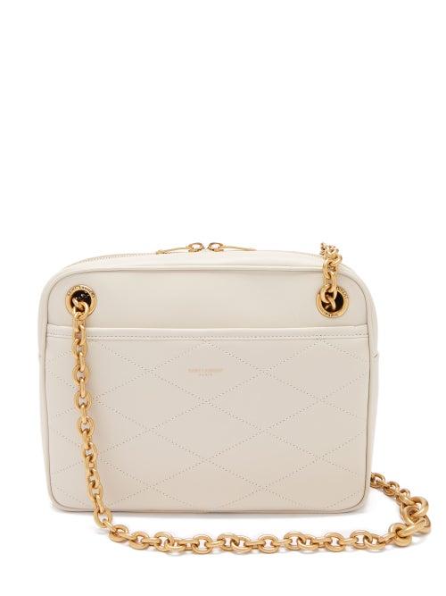 Saint Laurent - Maillon Quilted Leather Cross-body Bag - Womens - White