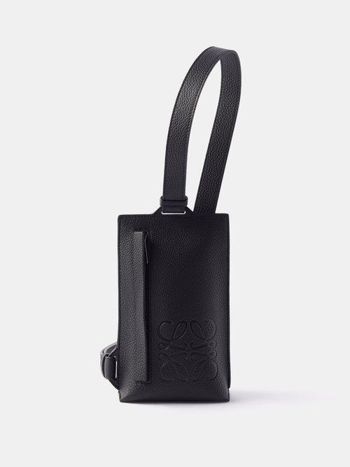 Loewe - Anagram-logo Leather Cross-body Bag - Mens - Black