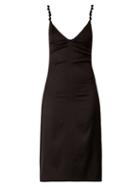Matchesfashion.com Bottega Veneta - Knotted Strap Satin Pencil Dress - Womens - Black