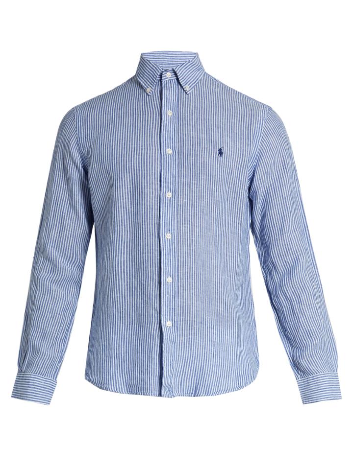 Polo Ralph Lauren Logo-embroidered Striped Linen Shirt
