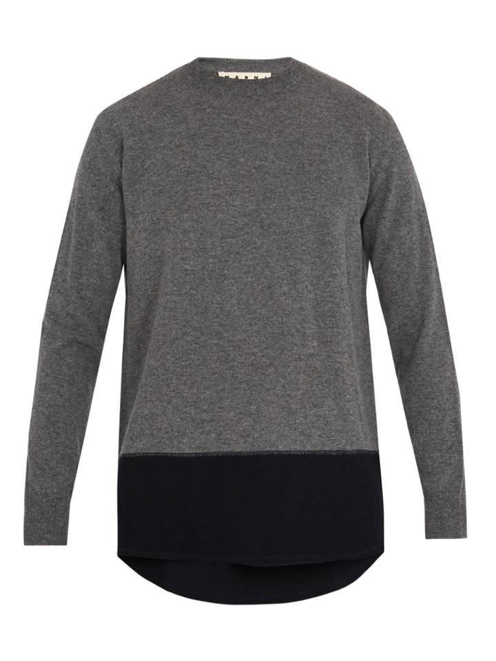 Marni Contrast Hem-panel Wool Sweater