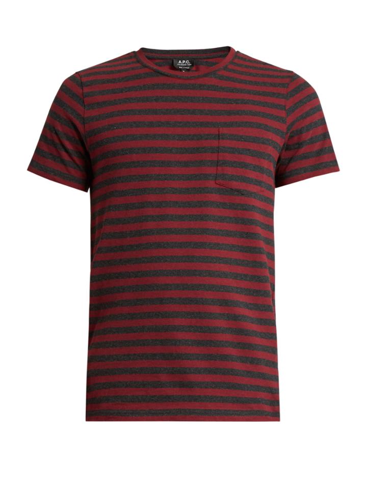 A.p.c. Crew-neck Striped-jersey T-shirt