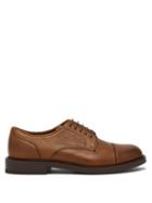 Matchesfashion.com Brunello Cucinelli - Grained Leather Derby Shoes - Mens - Brown