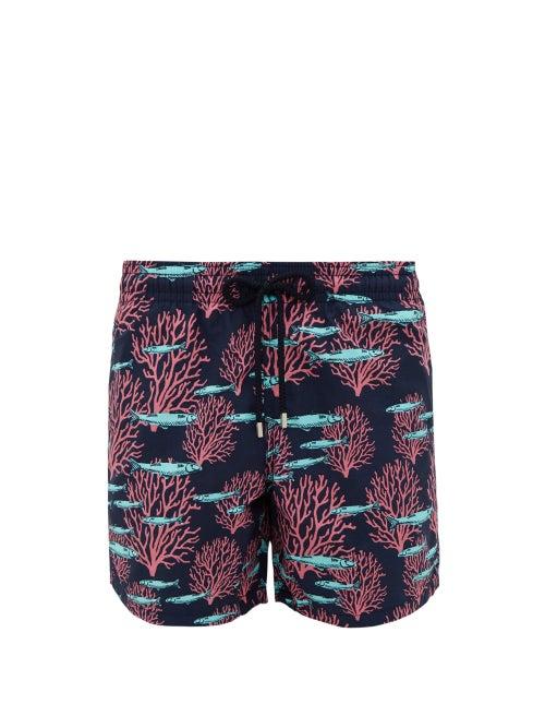 Matchesfashion.com Vilebrequin - Coral Print Shell Swim Shorts - Mens - Navy Multi