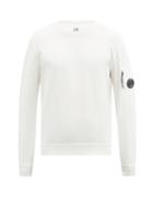 Matchesfashion.com C.p. Company - Goggle-lens Cotton-jersey Sweatshirt - Mens - White