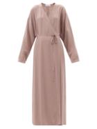 Ladies Rtw Raey - Dolman-sleeve Side-split Wrap Dress - Womens - Light Pink