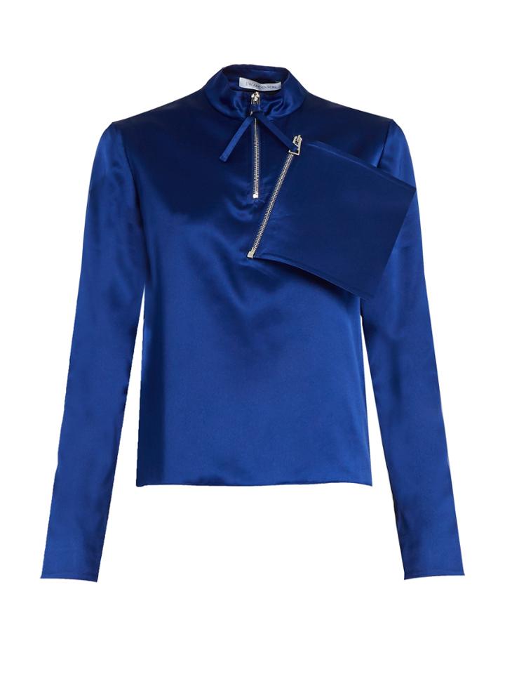 J.w.anderson Asymmetric Silk-satin Top
