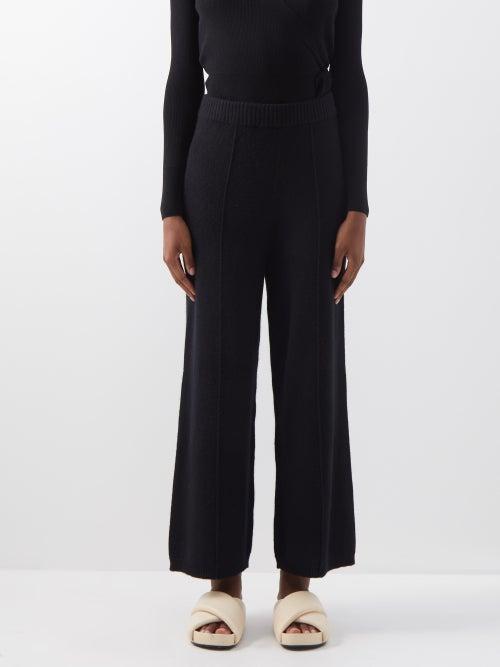 Allude - Elasticated-waist Wool Trousers - Womens - Black