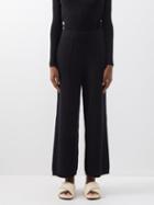 Allude - Elasticated-waist Wool Trousers - Womens - Black