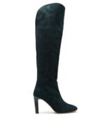 Matchesfashion.com Gabriela Hearst - Linda Over The Knee Suede Boots - Womens - Dark Green