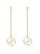 Noor Fares Pyramid And Cube Yellow-gold Earrings