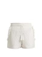 Talitha Tassel-trimmed Cotton And Silk-blend Shorts