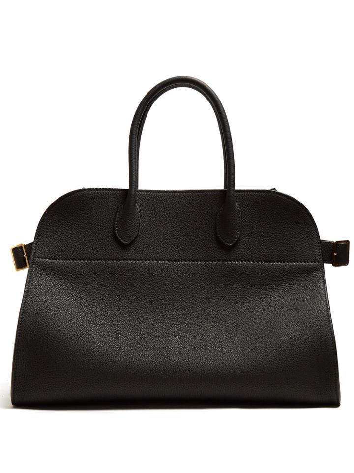 The Row Margaux Grained-leather Tote Bag