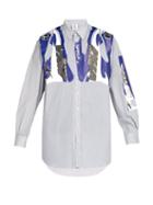 Matchesfashion.com Vetements - Racing Print Oversized Cotton Blend Shirt - Mens - Blue