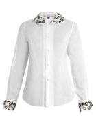 Jupe By Jackie Gentilly Long-sleeved Cotton-organdie Shirt