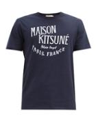 Matchesfashion.com Maison Kitsun - Palais Royal-print Cotton-jersey T-shirt - Mens - Navy