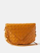 Bottega Veneta - Intrecciato-leather Cross-body Bag - Womens - Tan