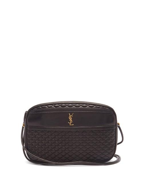 Saint Laurent - Victoire Ysl-plaque Quilted-leather Cross-body Bag - Womens - Black