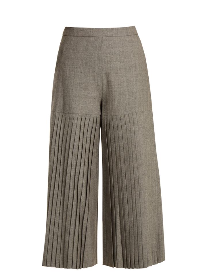 Osman Madie Pleated Wool Culottes