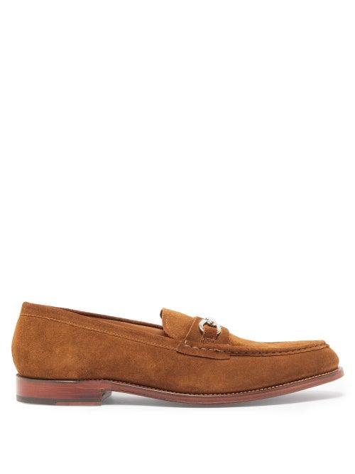 Matchesfashion.com Grenson - Hamilton Horsebit Suede Loafers - Mens - Brown
