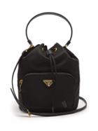 Matchesfashion.com Prada - Nylon And Leather Bucket Bag - Womens - Black