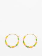 Anni Lu - Paradiso Beaded 18kt Gold-plated Hoop Earrings - Womens - Multi