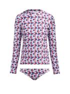 Matchesfashion.com Thorsun - Lillie Geometric Print Rash Guard Bikini - Womens - Red Multi