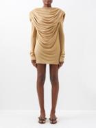 Khaite - Taiden Draped Open-back Mini Dress - Womens - Gold