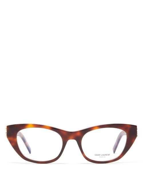Matchesfashion.com Saint Laurent - Cat-eye Tortoiseshell Acetate Glasses - Womens - Tortoiseshell