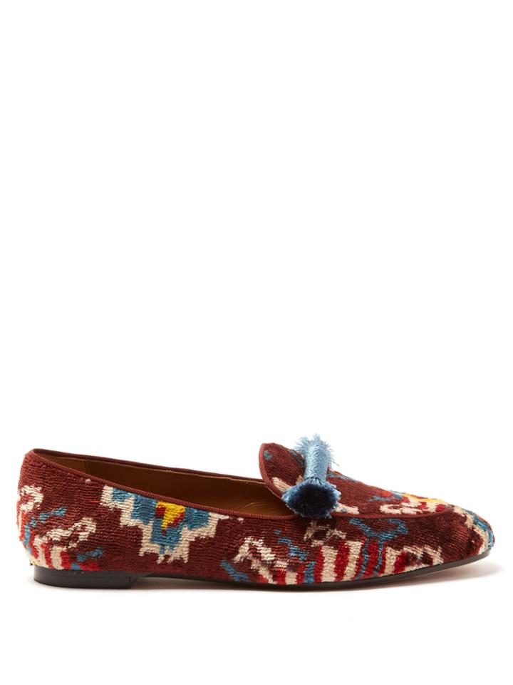 Aquazzura Ottoman Ikat-print Loafers