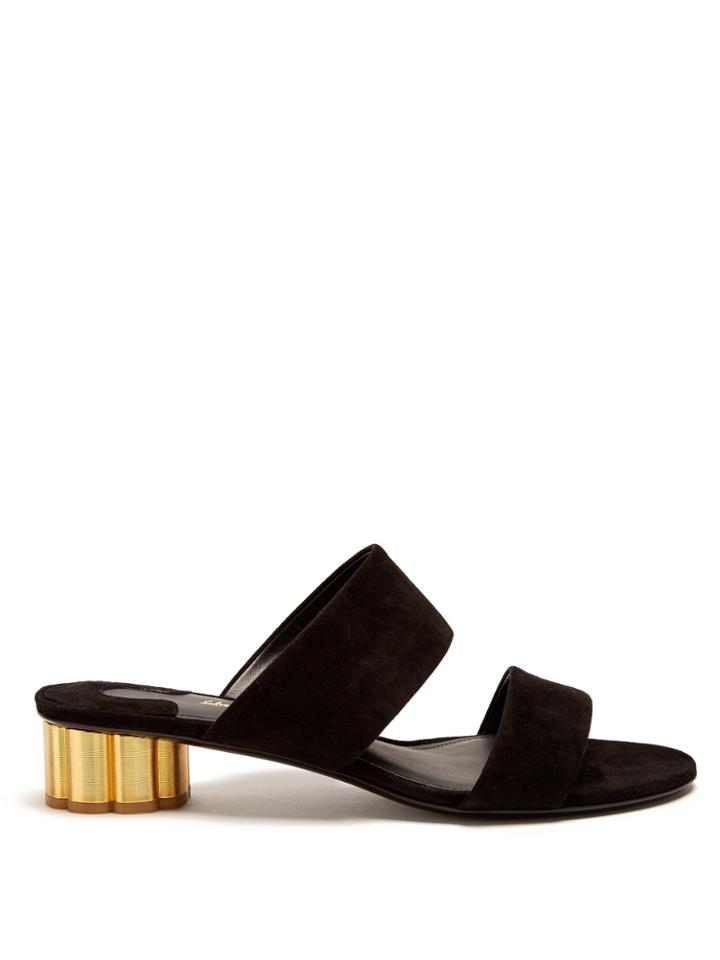 Salvatore Ferragamo Belluno Flower-heel Suede Sandals