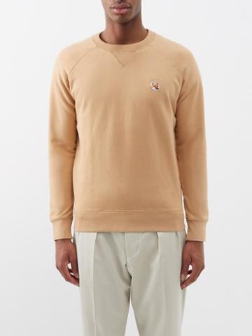 Maison Kitsun - Fox Head-patch Cotton-jersey Sweatshirt - Mens - Beige