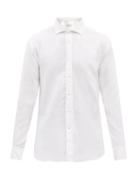 120 Lino 120% Lino - Linen Shirt - Mens - White