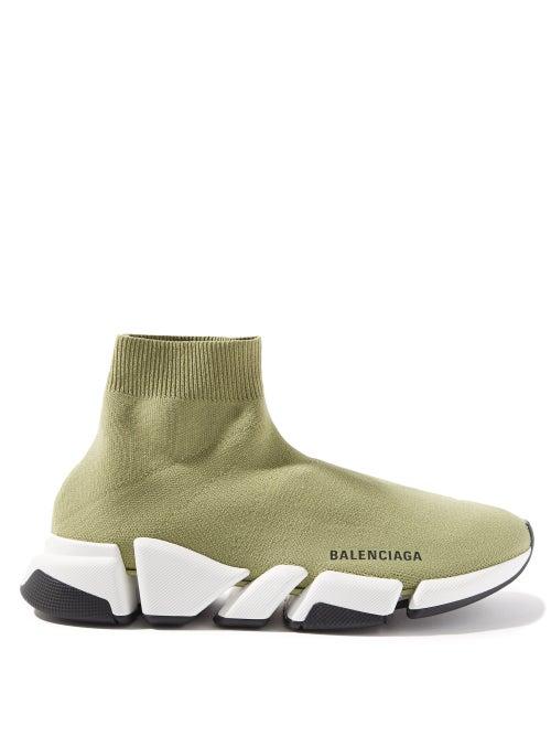 Balenciaga - Speed 2.0 Recycled-knit Trainers - Womens - Khaki