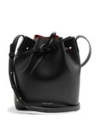 Matchesfashion.com Mansur Gavriel - Red Lined Mini Leather Bucket Bag - Womens - Black Red