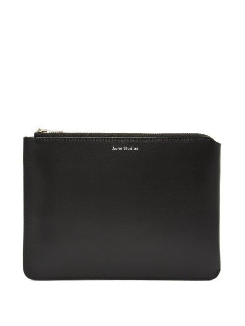 Matchesfashion.com Acne Studios - Malachite Small Leather Pouch - Mens - Black