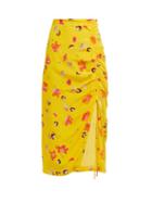 Matchesfashion.com Altuzarra - Fausto Floral Print Silk Midi Skirt - Womens - Yellow Multi
