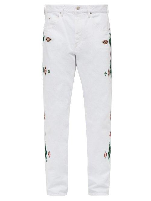 Matchesfashion.com Isabel Marant - Jasper Navajo Straight Leg Jeans - Mens - White