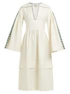 Matchesfashion.com Zeus + Dione - Astypalaia Slubbed Silk Midi Dress - Womens - Ivory Multi
