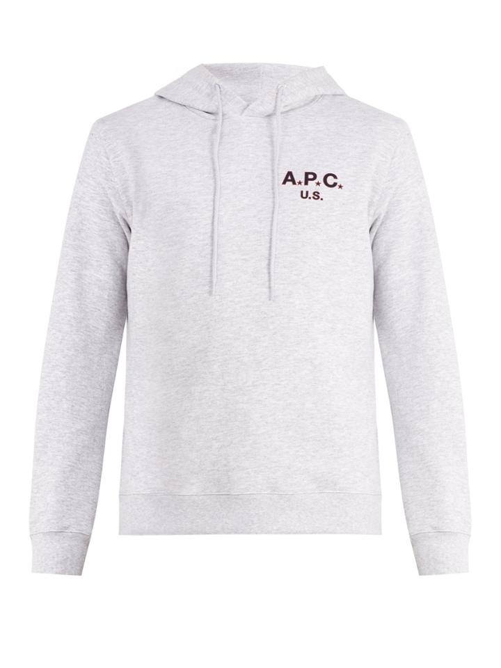 A.p.c. Us Star And Logo-print Hooded Sweatshirt