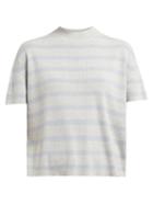 Matchesfashion.com Barrie - Summer Vibration Striped Cashmere Sweater - Womens - Grey Multi