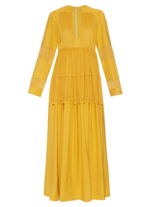 Valentino Open-neck Silk-georgette Dress