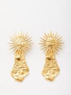 Hermina Athens - Crimson Dawn Gold-plated Earrings - Womens - Yellow Gold