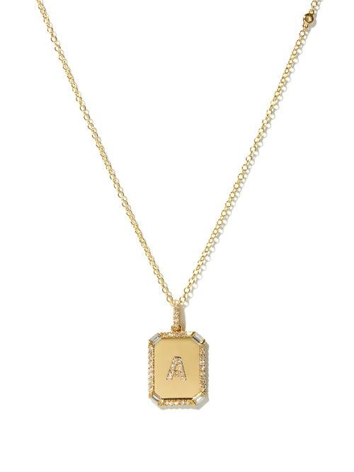 Matchesfashion.com Shay - Initial Diamond & 18kt Gold Necklace (a-m) - Womens - Yellow Gold
