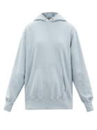 Ladies Rtw Les Tien - Brushed-back Cotton Hooded Sweatshirt - Womens - Light Blue