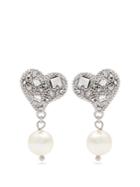 Miu Miu Crystal-embellished Sterling-silver Earrings