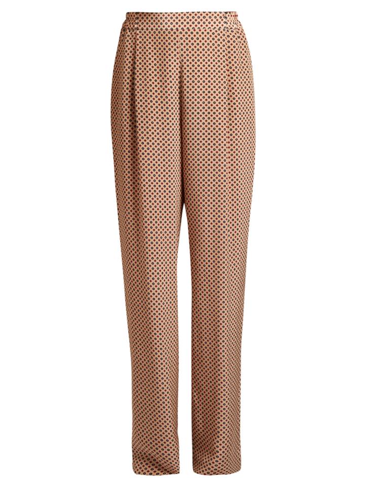 Stella Mccartney Cicely Geometric-print Wide-leg Crepe Trousers