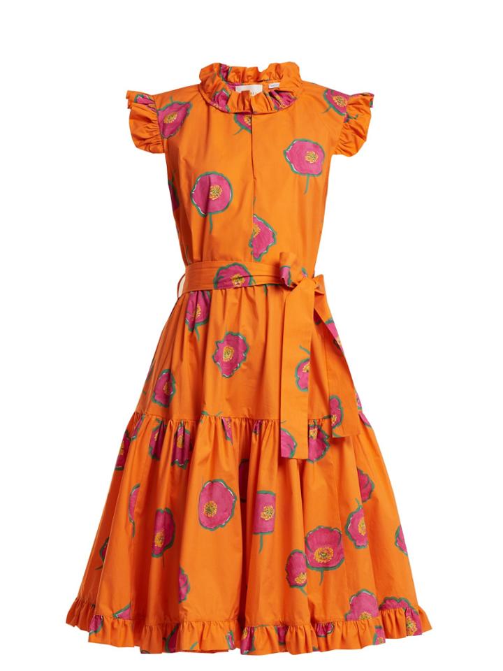 La Doublej Editions Short & Sassy Floral-print Cotton Dress